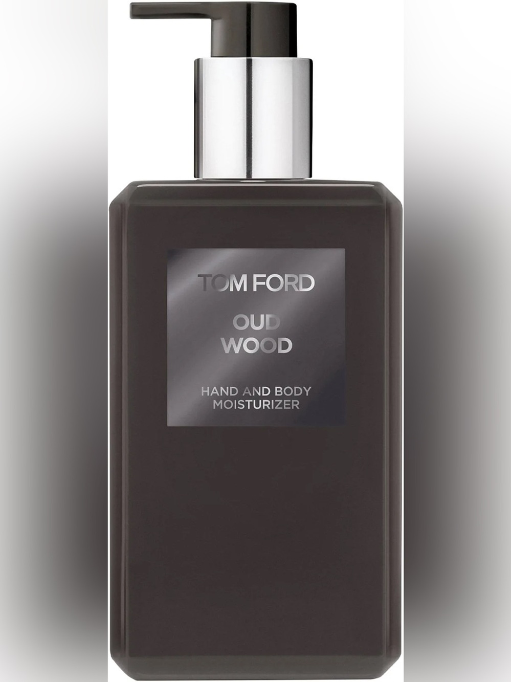 Tom Ford Oud Wood Hand & Body Moisturizer - Dark Gray Bottle with Silver Cap